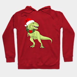 Christmas T-Rex Santa Hoodie